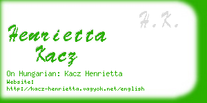 henrietta kacz business card